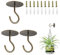 Lot de 3 crochets de plafond pour suspendre des plantes, support mural en métal S avec vis et chevilles pour suspendre des paniers de plantes, des lanternes, des carillons, des mangeoires à oiseaux