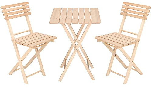 SPRINGOS Gartenmöbel Möbel Set Holzmöbel für Garten Balkon Gartenstuhl Klappstuhl