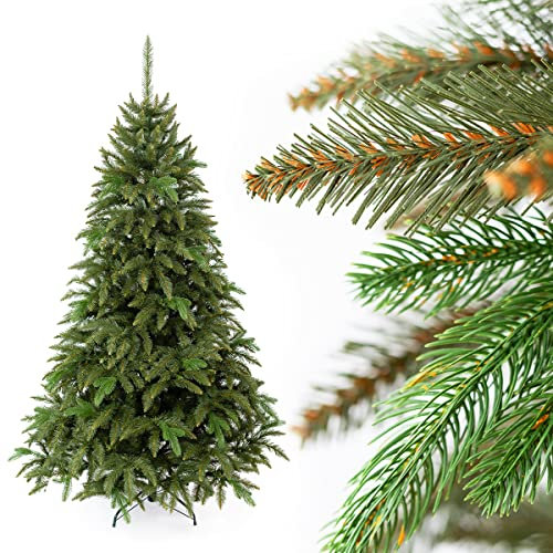 Weihnachtsbaum künstlich 180cm | Material PVC und PE - Premium | künstliche weihnachtsbäume natürliches Aussehen | unechter Tannenbaum inkl. Metall Christbaum Ständer | Christmas Tree |