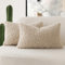 Foindtower Set di 2 federe per cuscini in lana con orsetto riccio, decorative, in finta pelliccia, per divano, camera da letto, auto, 30,5 x 50,8 cm, colore: cachi chiaro