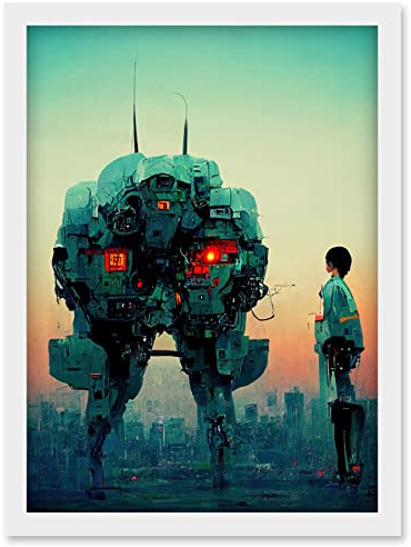 Doppelganger33 LTD Mecha Japanese Illustration Sci-Fi Anime Artwork Framed Wall Art Print A4