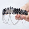 NICENEEDED Tiara Aus Rohem Kristallquarz, Schwarz, Moon Crystal Boho Stirnband Für Wiccan Witch, Göttin Krone Hochzeit Braut Kopfschmuck Für Cosplay Schmuck Frauen Und Mädchen Halloween