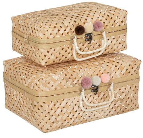 Atmosphera - Set aus 2 Kinderkoffern - Bambus - Beige