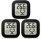 Ainiv Igrometro Termometro Digitale, 3 Pezzi Mini Igrometro Termometro con Emoji per Interni, Termometro Ambiente LCD grande da, Monitor di Temperatura e umidità per Casa, Serra, Stanza, Ufficio, Nero