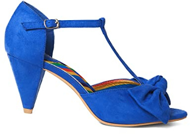 Joe Browns Damen Peep-Toe-Schuhe mit Schleife vorne, T-Steg, Sandalen Pumps, blau, 41.5 EU