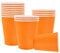 YAAVAAW 16Pcs Orange Party Paper Cups,9oz Paper Cups Cold/Hot Drinking Cups Tea Coffee Cups Solid Color Party Cups for Kids Adult Birthday,BBQs,Picnics,Wedding,DIY, Halloween,Orange Party Supplies