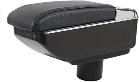 Boîte de Rangement pour accoudoir Compatible avec Seat Ibiza 6j Ibiza 6L, boîte d'accoudoir de Console Centrale de Voiture décoration de Style de Voiture avec Porte-gobelet/Charge USB/Double couc