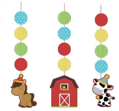 Bauernhoftiere, Süßigkeitenboxen, Geschenktüten, Kekse, Verpackung, alles Gute zum Geburtstag, Partyzubehör, Banner, Kuchendeckel, Strohhalme, Pappbecher, hängend, 4 Stück, 6 Stück