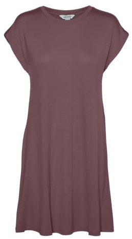 Vero Moda Vmava SL Knee Robe JRS Noos Keid pour Femme, Rose/Marron, M