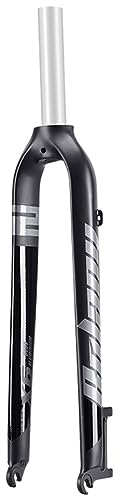 LHHL Fourche Rigide VTT 26/27.5/29 Pouce 1-1/8 Fourche Avant Vélo sans Filetage Tube Droit Fourche Vélo De Montagne QR 9X100mm Frein À Disque Alliage D'aluminium(Black,29)