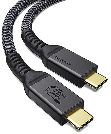 Maxonar Zertifiziert USB4 Kabel mit Thunderbolt 4 Kabel 50CM,40Gbps Datenkabel,240W PD3.1 USBC Ladekabel,8K@60Hz 4K@120Hz HDR Videokabel, für iPhone 16/15, Galaxy, MacBook, SSD, Laptops, Monitor,Hub