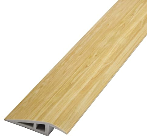PVC Schwellenrampe,Selbstklebende,Boden Übergangsleiste,Schwelle Reduzierstück,Abschluss Übergangsprofil höhenausgleich,Abdeckleisten, Übergangsschiene,Teppichkantenleiste (E, 1meter × 1.5cm)