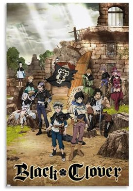 REOTTO Black Clover Anime Poster Poster Dekorative Malerei Leinwand Wandkunst Wohnzimmer Poster Schlafzimmer Malerei,Wandkunst Bilddruck Moderne Familienzimmer Dekor 12x18inch(30x45cm)