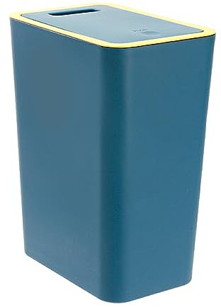 dijiusidy Poubelle Nordique avec Large Application - pour La Cuisine La Salle De Bains Couvercle De Toilette Rectangulaire Simple Slim Classic, Bleu, L
