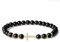 COAI Damen Armband mit schwarzer Turmalin Perlen und Kreuzanhänger M, Kreuz Armband Damen