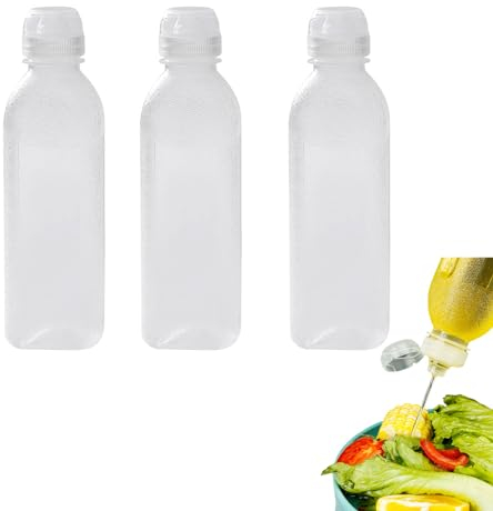 JDCMEI 3 Pièces Bouteille À Sauce, Bouteille à Condiments Bouteilles de Condiment Squeeze 300ml Presser Les Bouteilles Sauce Bouteilles Distributeur pour La Moutarde, Ketchup, Mayo, Huile Dolive