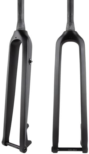 Wkantlaes Matte Black/Cone,29, Fourche Rigide De VTT en Carbone Gravel Fourche Rigide Frein À Disque Axe Traversant 15X100mmfourche Avant 1-1/2'' Tube De Direction Droit/Cône sans Filetage