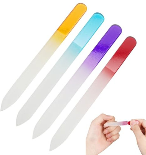 EYVRPAU 4pcs lima de cristal para el cuidado de las uñas, lima de cristal, lima de cristal, manicura, pedicura