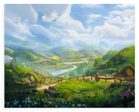 DTASSVEW Peinture Par Numero Pour Adultes, Le Seigneur Des Anneaux - 065 Diy Peinture À L'Huile Peindre Par Nombre Kits Sur Toile Avec Pinceaux, 16 X 24 Pouces (Sans Cadre)
