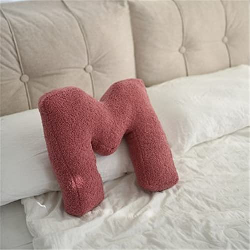 Plüsch Buchstaben Kissen,Buchstabenkissen, Buchstaben-Sofakissen, Initialenkissen, Dekorativer Kissenbezug mit englischem Alphabet,Dekorative Kissen Für Kinderzimmer Sofa Bett Boden (M,38x30 cm)