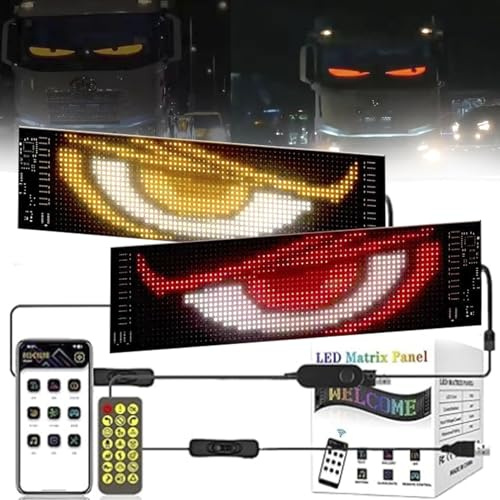 Dsongo LED Panneau Lumineux pour Voiture, Ecran Flexible Programmable, Lampe Dynamique, 2PCS 10.2 * 34.8CM