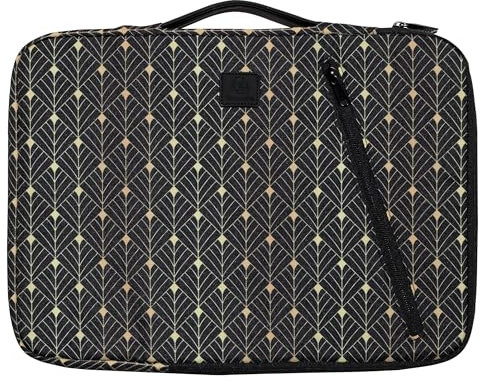 Exacompta - Réf. 17316E - 1 Housse ordinateur compatible avec PC de 15-16 pouces - poignée rétractable - petite poche à l'avant - fermeture zippée sur 2 côtés - en tissu recyclé - NeoDeco