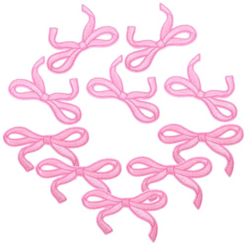 Beatifufu Schleifenflicken Niedliche Gestickte zum Aufbügeln aus Polyester Rosa 10 Stück Aufnäher für Kleidung und Hüte für Selbstgemacht Nähprojekte von Kindern