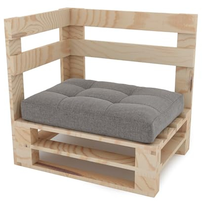 Lermowood Palettenmöbel Mpe Eckbank 80 x 80 cm Natur | Europaletten Indoor und Outdoor Lounge Gartenmöbel Holz Gartenmöbel Set Lounge Möbel Terrasse Balkon Loft Stil Paletten