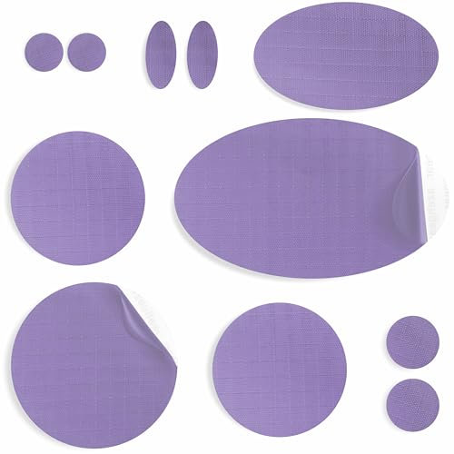 aZengear Reparatur-Patches aus Nylon Selbstklebend | Wasserdichte Patches für Daunenjacken, Zelt, Tasche, Kleidung, Löcher reparieren (11 Stück, Flieder)