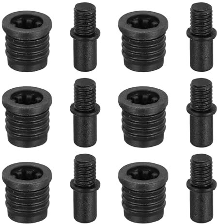 sourcing map Speaker Grill Guides Plastic Black Ball Socket Type 5.8mm x 12mm 6 Pairs