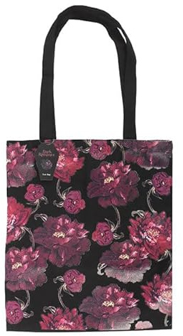 Something Different Wholesale Dark Romance Floral Print Tote Bag | Gothic Rose Tote in Dusky Purple | Polyester Viscose Blend | Lightweight & Spacious Alt Fashion Bag | Hand Wash Only