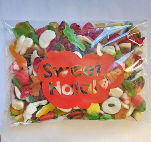 Mix Bonbons lisse Gélifiés Halal Assortis Sachet 1kg, 180 Pièces, Goût Fruits