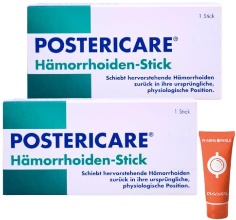 POSTERICARE Hämorrhoiden-Stick I Einfaches & diskretes Hilfsmittel zur Repositionierung äußerer Hämorrhoiden I Hautfreundliches Silikon & ergonomische Form I Spar-Set plus Pharma Perle give-away (2x)