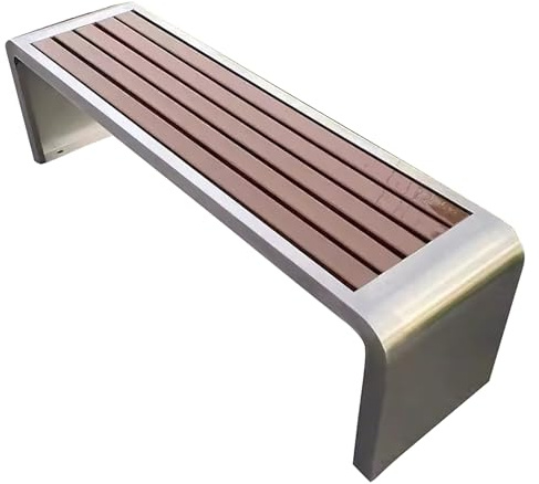 lyxamjrzyp Edelstahl Gartenbank für Park, Moderne Skinny Outdoor Sitzbank für Garten oder Balkon, Öffentliche Lange Bank für Parks, Schulen oder Gemeinschaften(Silver,47.2in/120cm)