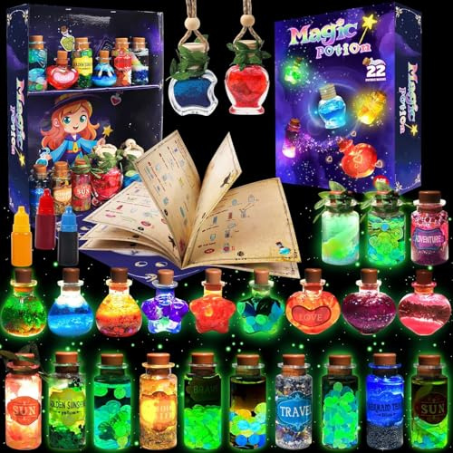 Zaubertränke-Sets für Kinder, Fairy Potion Kit, 2025 Neue Zaubertränke Machen Bastelkit, Kunsthandwerksbedarf mit Flaschen Kinder Junge Mädchen, Weihnachten Halloween Dekorationen Geburtstagsgeschenk