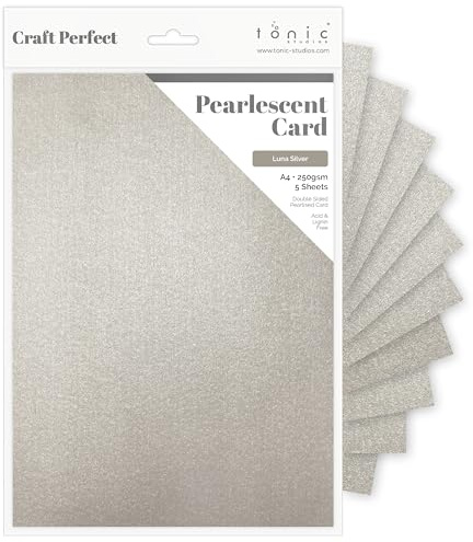 Craft Perfect Pearlescent Card A4, Luna Silver