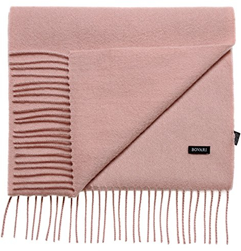 Bovari Kaschmir Schal Damen – 100% Kaschmir/Cashmere – Premium Qualität – 180 x 31 cm - viele Farben (Rosa (Nude))