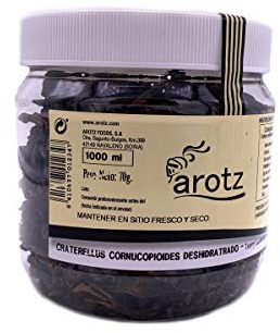 Schwarzer Trompete Pilz - auch Toten- oder Herbsttrompete genannt - getrocknete Speisepilze der Spitzenklasse aus Spanien - in 1.Qualität - 70 g, Menge:1 Stück