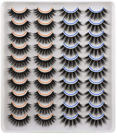 JIMIRE Lot de 20 paires de faux cils 2 styles différents