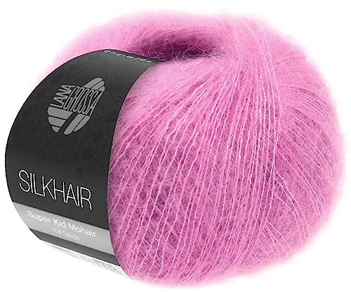 LANA GROSSA Silkhair | Feines Lace-Garn aus Superkid Mohair mit Seide | Handstrickgarn aus 70% Mohair (Superkid) & 30% Seide | 25g Wolle zum Stricken & Häkeln | 210m Garn FB 162