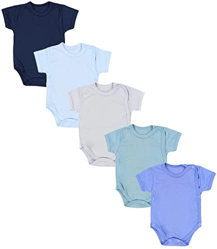 TupTam Baby Body Kurzarm Jungen – Wickelbody Kurzarm aus Baumwolle im 5er Set – OEKO-TEX Zertifiziert, Farbe: Farbenmix 10, Größe: 80