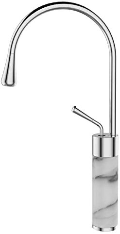 Cromo/Mármol Blanco Grifo Fregadero Cocina Barra Mezcladora Lavabo Baño Pie