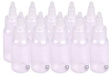 Amagogo 10Pcs Paint Empty Bottle, 30ml Scale Line, with Mixing Bead, Portable Paint Storage Bottles for Model, Paint, DIY Projects Portion glue