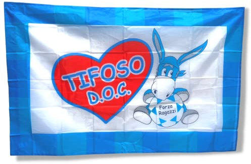 NARAMAKI Bandiera Napoli Forza Ragazzi Tifoso Doc - 90x140cm - Bandiera con Passante per Asta