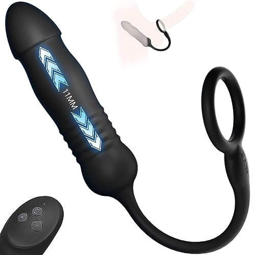 YcsLust Analvibratoren Schub Prostata Stimulator Massager mit 3 Vibrationsmodi 3 Teleskopmodi,Dehnbar Silikon Penisringe Analvibratoren Prostata Vibratoren Sexspielzeug für Männer Paare.