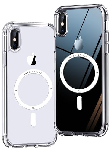 ONES für iPhone X/Xs Hülle, Hybrid Magnetisch Handyhülle, kompatibel mit MagSafe, Militärnorm Schutz, stoßfester Airbag, Anti-gelbe Silikonhülle, Kratzfest, dünne, transparent