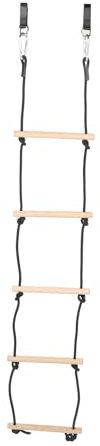 5 Steps Wooden Swing Rope,Climbing Ladder Tree Ladder Toy Hanging Ladder Tree Climbing Rope for Kids Outdoor Playground