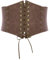 SCARLET DARKNESS Damen Mittelalter Miedergürtel Vintage Dunkelbraunes Korsett Gebunden Stretchgürtel Dunkelbraun Breiter XL