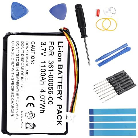 Fuworance Batteria agli ioni di litio 3,7 V 1100 mAh compatibile con Garmin GPS Drive 50 LM, Drive 51LMT-S, DriveSmart 5 LMT, Nuvi 30, Nuvi 50LM, Nuvi 52, Nuvi 52LMT, Nuvi 55LMT 361-00056-00 +