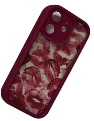 ARFUKA Phone Case Stylish Red Lip Cellphone Case Full Covered Soft TPU Protective Cover Compatible with iPhone 11